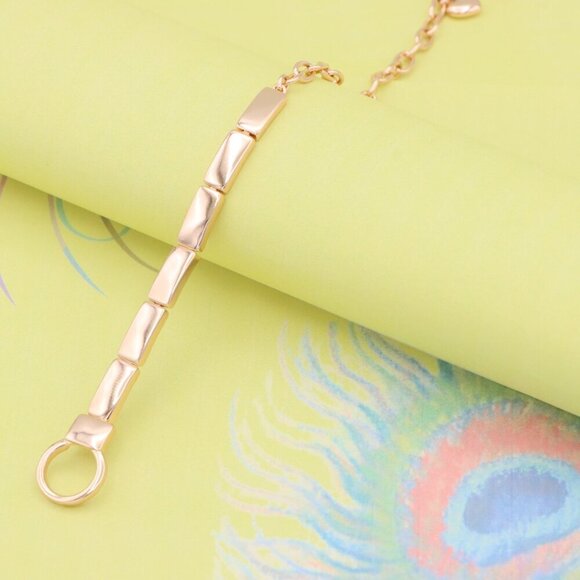 "Elegant Rose Gold Bracelet with Heart Charm & Toggle Clasp, XPBL0905 - Picture 7 of 12